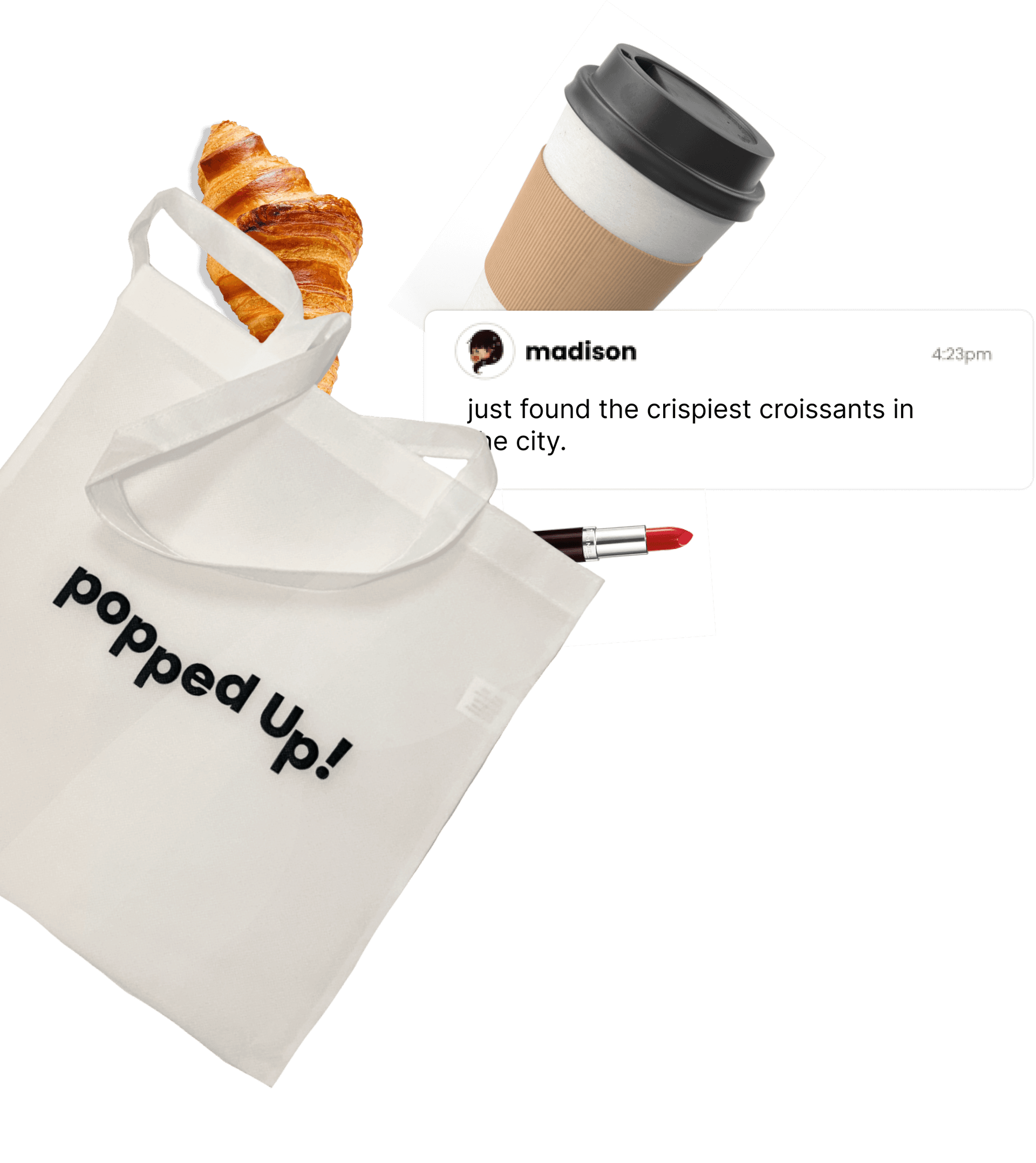 Popped Up Tote Bag with items